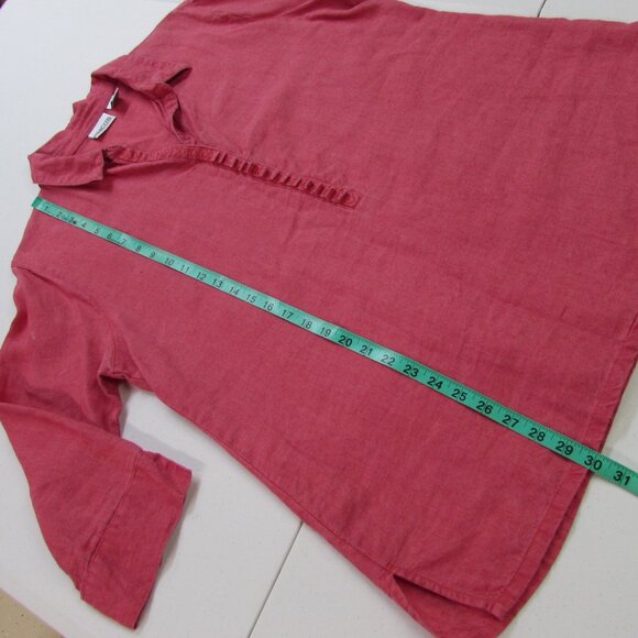 Chico's Stonewashed Red 100% Linen 3/4 Sleeve Tunic Top Size 2 (XL) - Picture 16 of 16